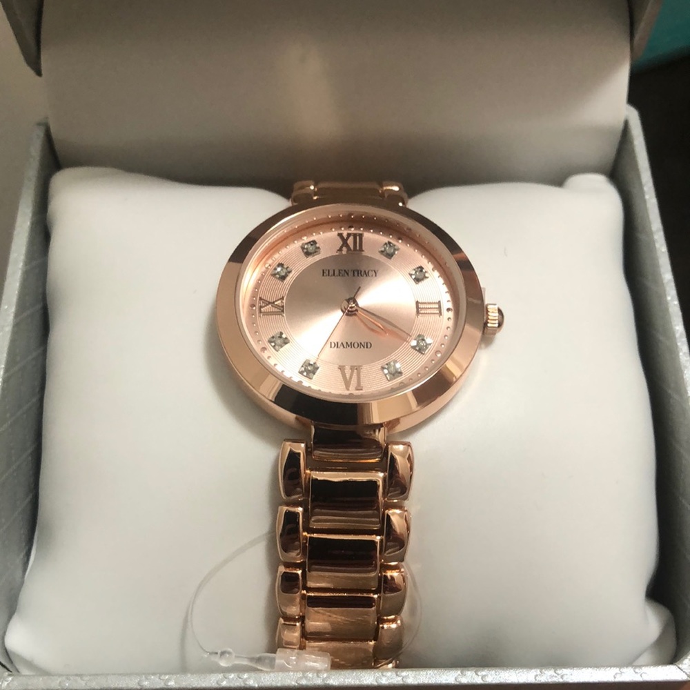 NWT Ellen Tracy Diamond Collection Watch